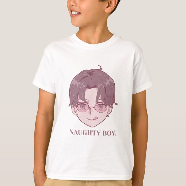 Söt och fräck anime-stil barnkläder t shirt (Framsida)