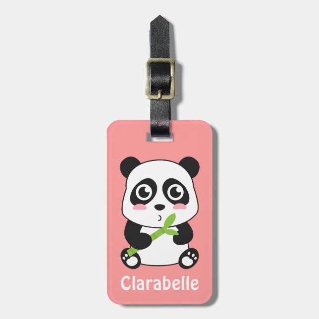 Söt och gullig baby panda bagagebricka (Vertikal Framsida)