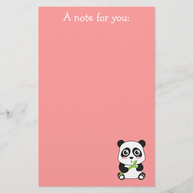 Söt och gullig baby panda brevpapper (Framsida)