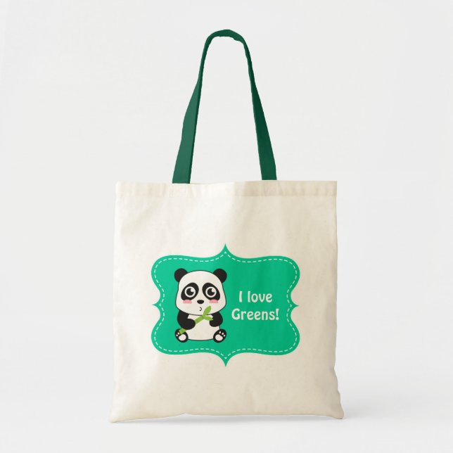 Söt och gullig baby panda tygkasse (Framsidan)