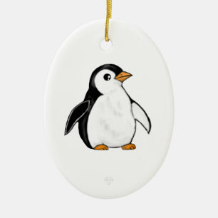 Söt och knubbig pingvin snöflinga ornament