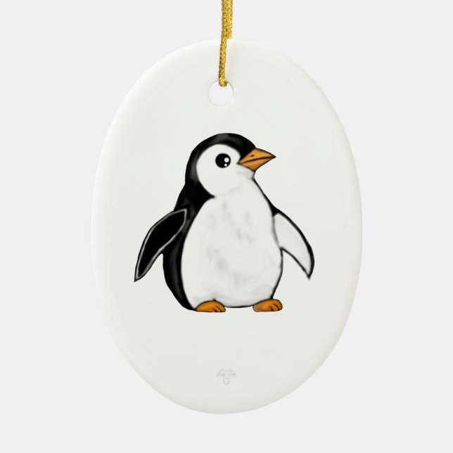 Söt och knubbig pingvin snöflinga ornament (Framsidan)