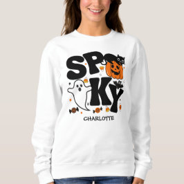 Söt och kuslig Halloween svart och orange T Shirt