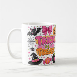 Söt och kuslig rosa Halloween kaffekopp