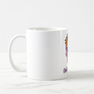 Söt och kuslig socker skalle blomsterkonst kaffemugg