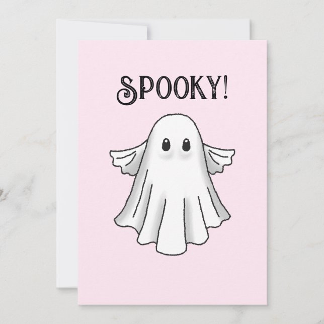 Söt och läskig glad Halloween Inbjudningar (Framsida)