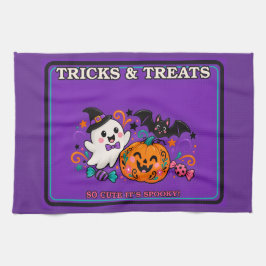 Söt och läskig Halloween kökshandduk