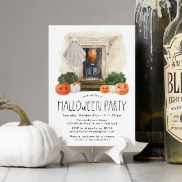 Söt och läskig spökhus Halloween-fest Inbjudningar