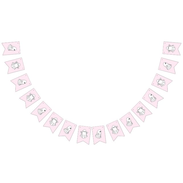 Söt och läskig spöks rosa vimplar (Alla)