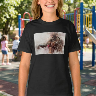 Söt och lekfull asiatisk elefantbaby i akvarell t shirt
