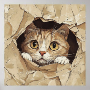Söt och lekfull kattunge poster