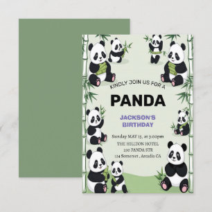 söt och lekfull pandadag inbjudningar