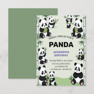 söt och lekfull pandadag inbjudningar