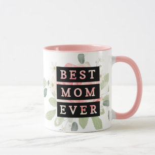 Söt och modernt bästa mamma varje Blommigt Mugg