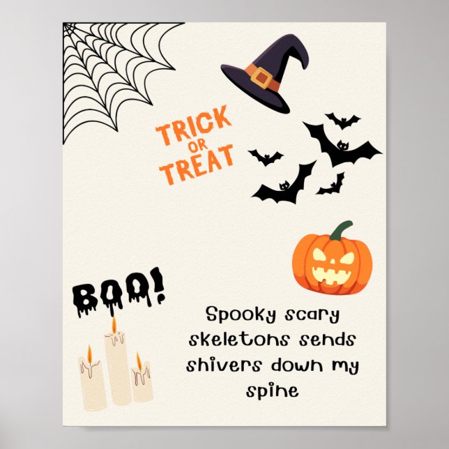 🎃👻Söt och mysig Halloween-affisch  Poster (Framsidan)