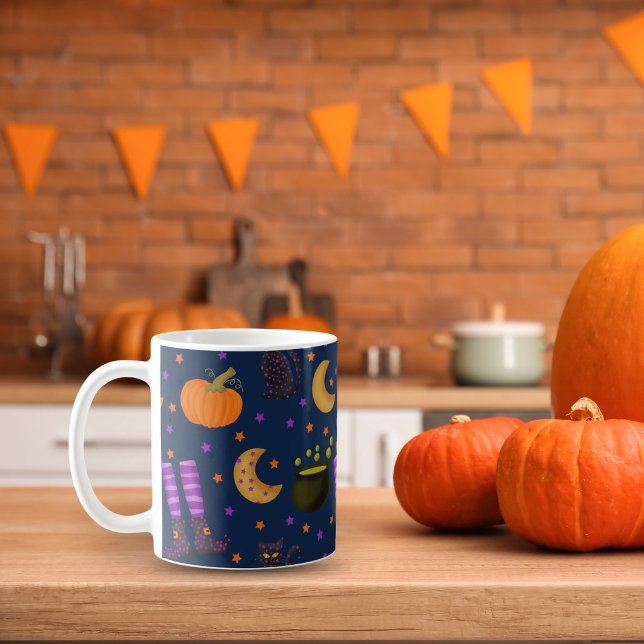Söt och nyckfull Halloween-mönster Kaffemugg (Skapare uppladdad)
