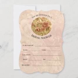 Söt och Peachy Blommigt Inbjudningskort för möhipp