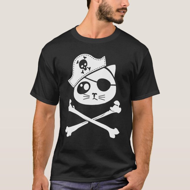 Söt Och  Pirat Barn Katt T Shirt (Framsida)