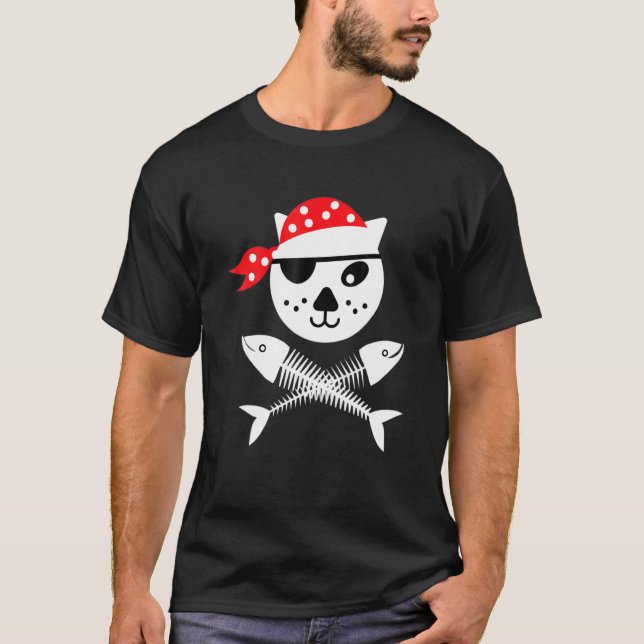 Söt Och  Pirat Barnkatt T Shirt (Framsida)