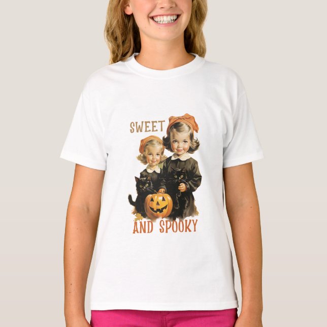 Söt och pooky Halloween T Shirt (Framsida)