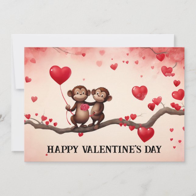 Söt och rolig Alla hjärtans dag för barn #38 Julkort (Framsida)