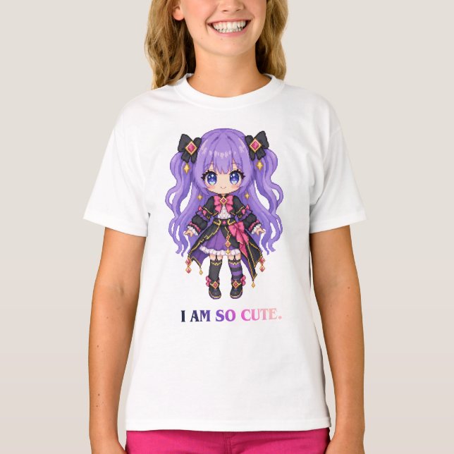 Söt och rolig anime-estetisk barnkläder t shirt (Framsida)
