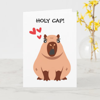 Söt och rolig Cappybara "JAG ÄLSKAR DIG" hälsnings Kort