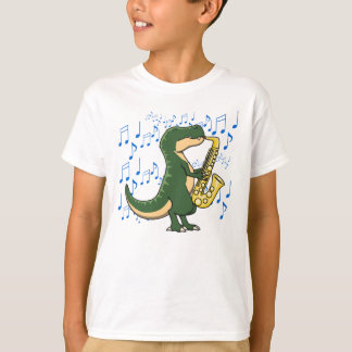 Söt och rolig dinosaurie T-Rex saxofonmusik T Shirt