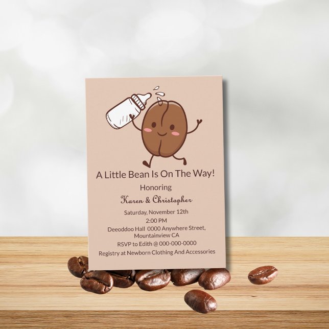 Söt och rolig kaffebebis babyshower-inbjudan inbjudningar (Skapare uppladdad)