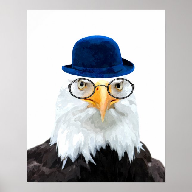 Söt och rolig örnung djur barnkammare spädbarn bar poster (Framsidan)