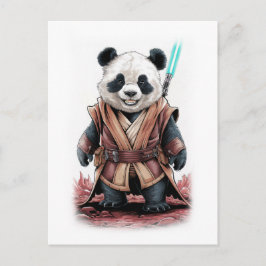 Söt och rolig pandadesign på vit helg vykort