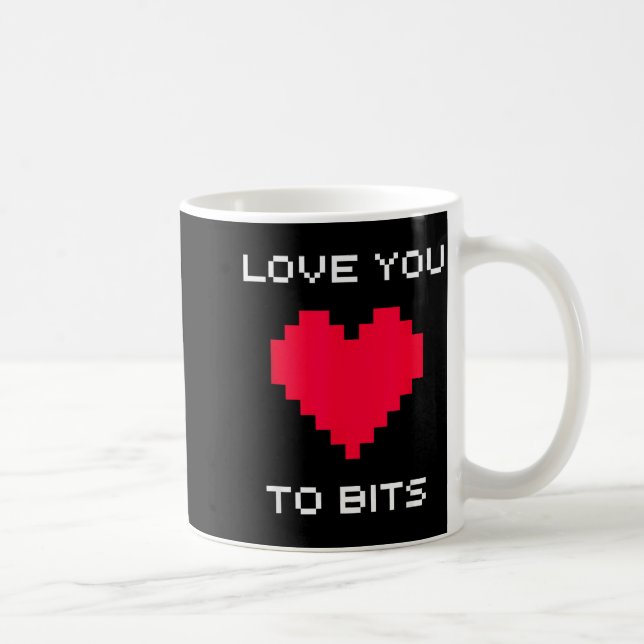 Söt och rolig retro 8-bitars Alla hjärtans dag för Kaffemugg (Höger)