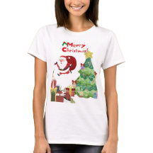 Söt och rolig Santa & julgran T-shirt