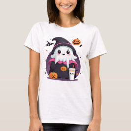 Söt och roligt spökhalloween choklad t shirt