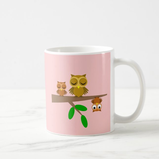 Söt och roligt uggla kaffemugg (Höger)