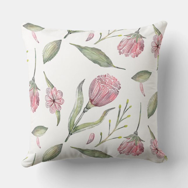 Söt och Rosa Flowers Utomhus Dekorativ kudde (Baksida)