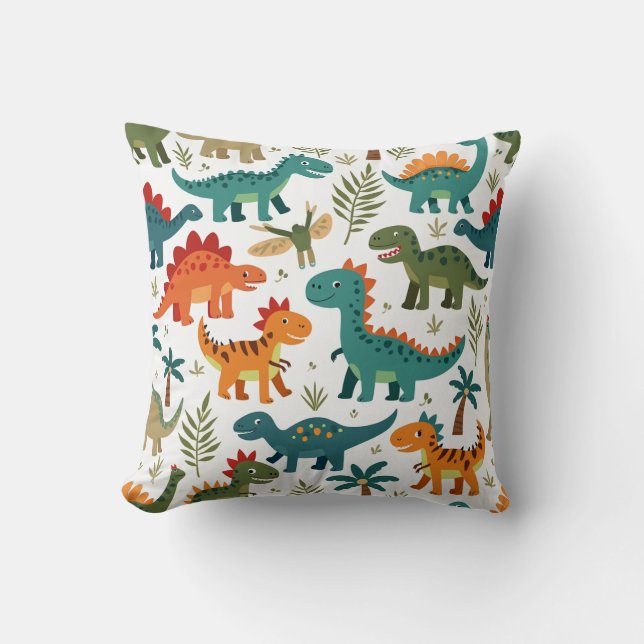 Söt och rutt Dinosaurs Pillow Kudde (Framsida)