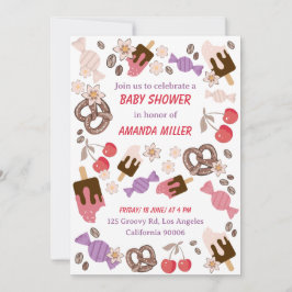 Söt och Salty Baby Shower Treats White Mönster Inbjudningar