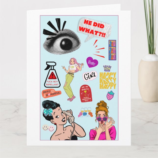 Söt och särpräglad, rolig Galentine’s Day Bff Kort (Framsida)