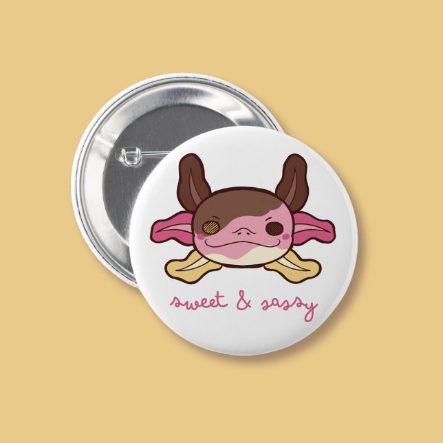 Söt och sassy Axolotl Neapolitan Ice Cream Knapp (Skapare uppladdad)