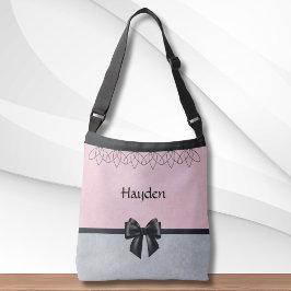Söt och sofistikerad Rosa och Grått-Messenger bag Axelväska