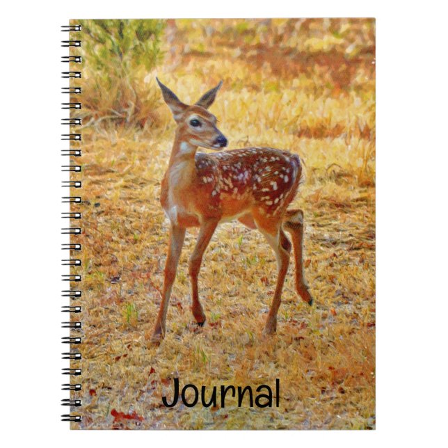 Söt och Söt Baby Hjort Fawn Journal Spiral Anteckningsbok (Framsidan)