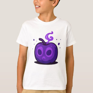 Söt och spöig lila äppel Halloween t-shirt för bar