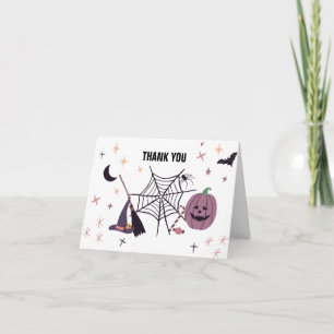 Söt och spöklik Halloween baby shower Tack Kort