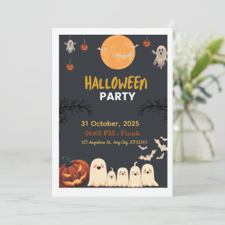 Söt och spöklik Halloween-fest-inbjudan