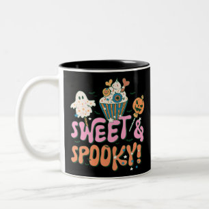 Söt och spöklik läskig Halloween-skulptur Två-Tonad Mugg