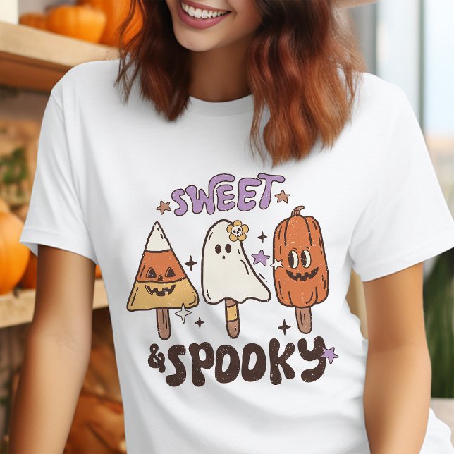Söt och spöklik Retro Halloween T Shirt (Skapare uppladdad)
