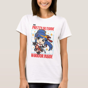 Söt och starka kvinnor i vitt t shirt
