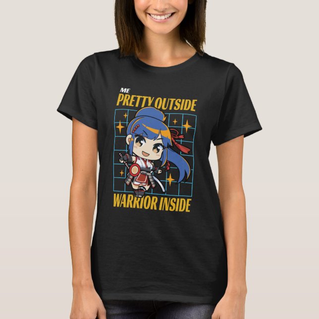 Söt och starka kvinnor, svart t shirt (Framsida)
