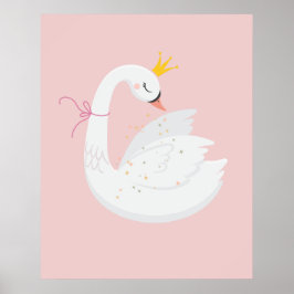 Söt och stolt liten svanprinsessa poster